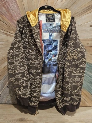 Raro Neff Custom Goods Sudadera con Capucha Estampado de Avión Cremallera Chaqueta Jet Cremallera Tirar Talla L Foto 1 de 4