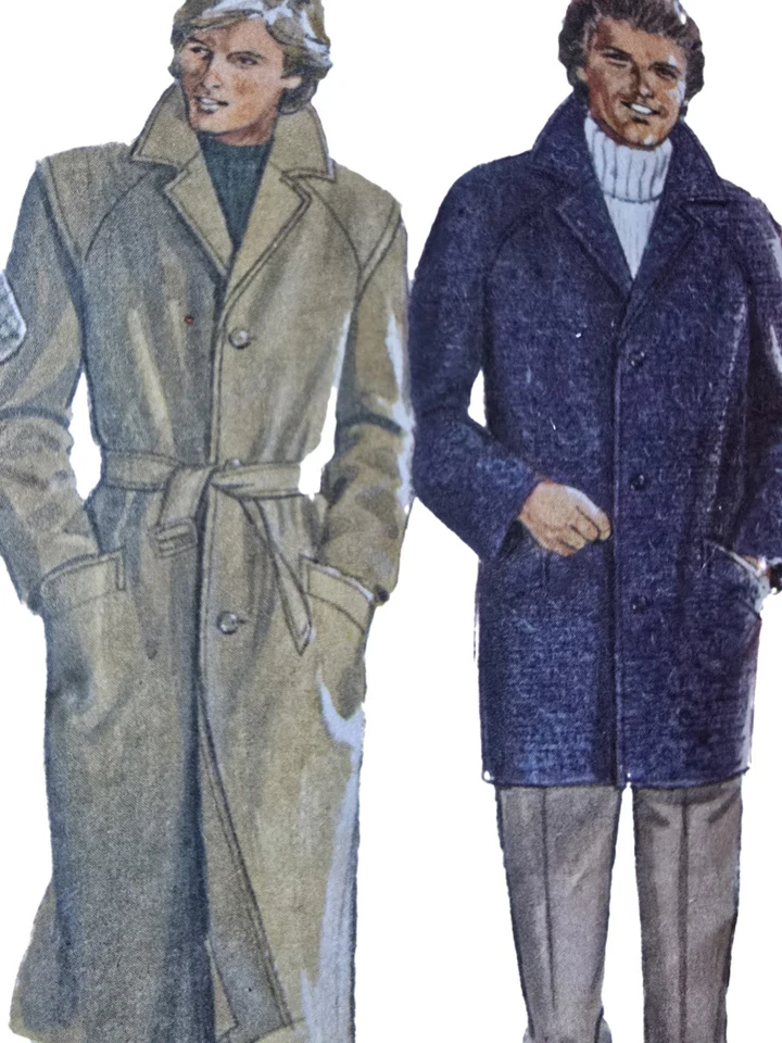 1980s Mens Saddle Shoulder Overcoat Coat Style 3213 Sewing Pattern - Image 1 of 3