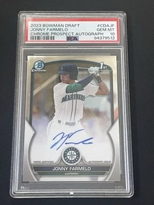 Jonny Farmelo 2023 Bowman Chrome 1° Bowman RC Auto #CDA-JF PSA 10 GEM Mariners - Foto 1 di 2