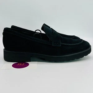 Cole Haan Women's Newburg Black Suede Lug Sole Penny Loafers W24292 Size 8.5 - Picture 1 of 12