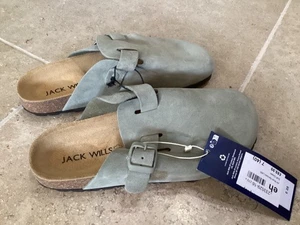 SANDALIAS JACK WILLS MULE nuevas 7UK 100% genuinas VERDE SUAVE - Imagen 1 de 4