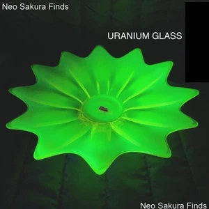 Fostoria Heirloom Uranium Glass Vaseline Yellow Dish Plate Near Mint F/S from JP - Picture 1 of 10