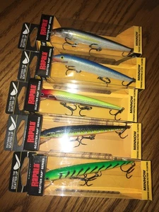 RAPALA SCATTER RAP MINNOW 11's--5 DIFFERENT COLORED FISHING LUREs - Picture 1 of 1