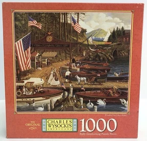 Vintage Puzzle Charles Wysocki Holz You Like a Ride 1000 Teile Patriotische Boote - Bild 1 von 7