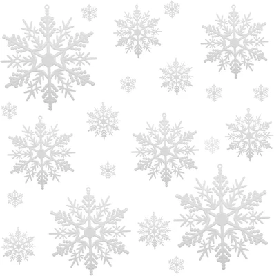 51 Pezzi Fiocchi Di Neve Decorativi Natale,Decorazioni per Albero Di Natale Orna - Immagine 1 di 4