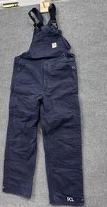 Carhartt FR Canvas Quilted Insulated Overalls Mens Size 34x34 Navy Blue FRR44DNY - Picture 1 of 18