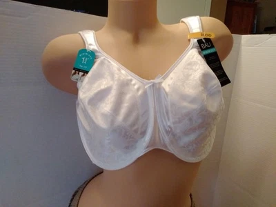 NEW Bali Bra 38DD Minimizer Underwire White DF3562 Brocade Detail - Image 1 of 4