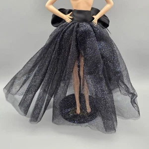 SKIRT VINTAGE 90'S VERY VELVET TERESA BLACK GLITTER TULLE RIBBON TIE SKIRT - Picture 1 of 11