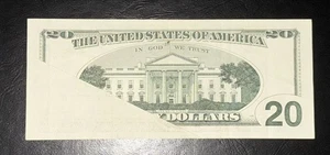 SUPER RARE 1996 $20 Twenty Dollar Obstructed Printing Error Note Bill Fr. 2083-A - Picture 1 of 2