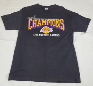 Vintage T-Shirt LA LAKERS 2004 Western Conference Champions Black Large Cotton - Picture 1 of 6