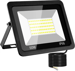 LED Flood Light Outdoor, 60W Super Bright IP66 Waterproof Exterior Security - Picture 1 of 7