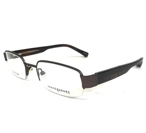 Jhane Barnes Eyeglasses Frames Solution BROWN Rectangular Half Rim 49-19-135 - Picture 1 of 10