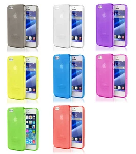 iPhone 5 5S SE TPU Silikon Case Cover Bumper Transparent Matt Schutzhülle Tasche - Picture 1 of 9
