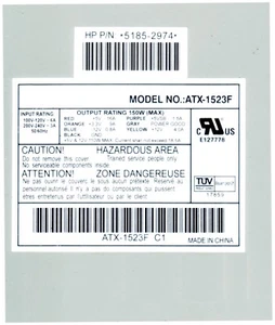 ATX-1523F C1 5185-2974 NEW REPLACEMENT POWER SUPPLY SFX WITH TOP FAN - Picture 1 of 2