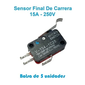 Micro Interruptor - Sensor Final De Carrera - 15A 250V Micro Switch M028C (x5) - Imagen 1 de 3