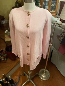 VINTAGE Laura by Alyzia Cardigan Women med/lrg. Pink Button Up Preppy 80s/90s - Picture 1 of 7