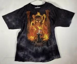 The Mountain 2XL Negro Tie Dye Gandalf You Shall Not Pass Fire Wizard Cat Kitten - Imagen 1 de 4