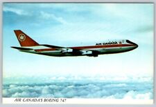 Air Canada, Boeing 747 In Flight, Chrome Postcard