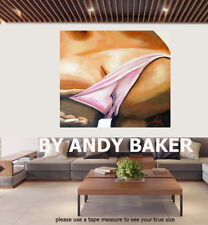 Original art painting signed by Andy Baker Beach Australia nude  abstract