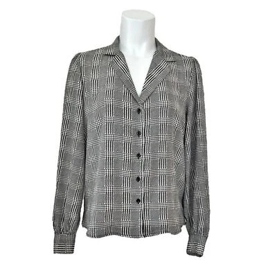 Topshop Houndstooth Button Up Long Sleeve Shirt size 6 - Image 1 of 4