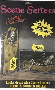 Coffin Creatures Skeleton Decoration Halloween House Cemetery Scene Setter w1/25 - Picture 1 of 2