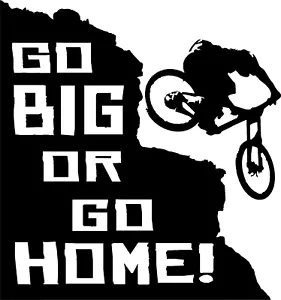 "Go big or go home!" Decal Sticker for DH downhill Mountain Bike truck mtb - Picture 1 of 6