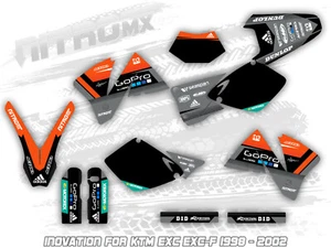 NitroMX Graphic Kit for KTM EXC EXC-F 1998 1999 2000 2001 2002 Enduro 125-520 CC - Picture 1 of 1