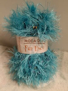 Moda Dea FUR EVER Novelty Fringe Eyelash Textured Art Yarn 50g - Aqua Marine - Picture 1 of 5