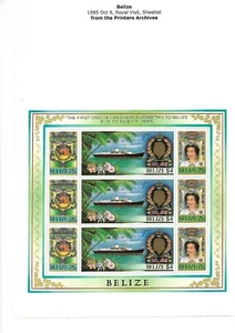 BRITISH COMMONWEALTH PROOFS ROYAL VISIT BELIZE (SHIP) H.M. YACHT BRITANNIA - Picture 1 of 1