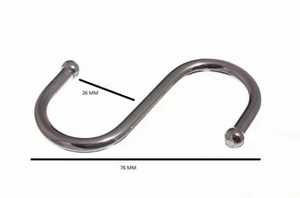 GANCHO S Utilidad Cocina Estante BALL Extremo Cromo 7.6cm 75mm Con Pack Talla 25 - Picture 1 of 1