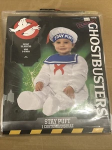 Brand New Ghostbusters Stay Puft Marshmallow Baby Halloween Costume 3-6 Months - Picture 1 of 6