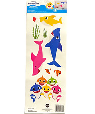 9 Piece Pinkfong Baby Shark Fish Theme Removable Wall Decals 1 Sheet