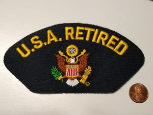 Vintage Voyager USA Army Retired Embroidered Military Patch NEW 5¼x2¾ US Iron-on - Picture 1 of 3