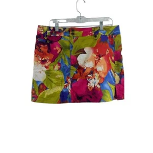 Bay Studio Multicolor Floral Cotton Mini Skirt, Size 14 - Picture 1 of 5
