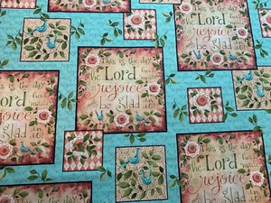 Inspirational Words of Faith Fabric Karla Dornacher 1.5 yds Cranston Religious - Picture 1 of 4