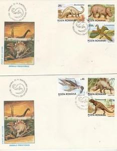 1993 Romania Series Prehistoric Fauna 6 Val Su 2 Envelopes FDC MF71257 - Picture 1 of 1