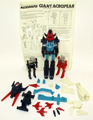 LOTE DE PIEZAS de colección 1977 Mego Micronauts Giant Acroyear con INSTRUCCIONES *Incompleto* Foto 1 de 4