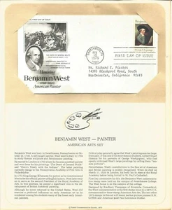 1975 Postal Commemorative Society Benjamin West American Painter FDC Postmarked - Picture 1 of 1