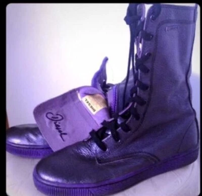 BOTAS VINTAGE DIESEL CUERO MORADO TOBILLO CREMALLERA TRASERA US 6 Eur 36 Foto 1 de 4