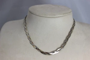 Cadena de espina de arenque trenzada de plata esterlina 925 16,25"" -12350 - Imagen 1 de 6