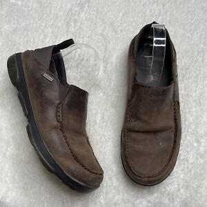 Olukai SZ 9.5 Mens Convertible Slip On Brown Leather Comfort Casual Shoes