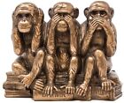 Monkey Statue Three Wise Monkeys Bronze Sculpture See Hear Speak No Evil Figure 
