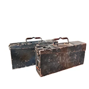 Zwei Alu Gurtkasten Camouflage Luftwaffen Blau Braun Normandie 2WK WW2 - Bild 1 von 19