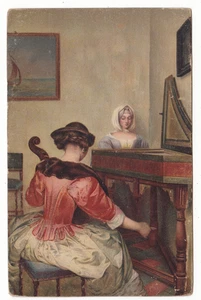 Stengel & Co. Kunst antike Postkarte / Gerard Terborch / Des Konzert / Musiker - Bild 1 von 2