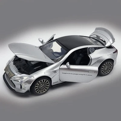 2022 Lexus LC500 - Right Hand Drive - 1:32 Diecast Model - Silver - Image 1 of 4