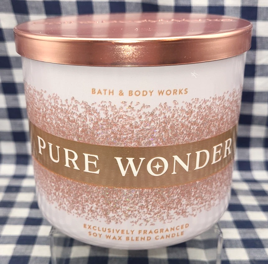 TOTALMENTE NUEVO Vela Pure Wonder 3 Mechas 25-45 Horas de Quemado 14 OZ Baño y Cuerpo Funciona Foto 1 de 1