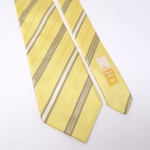 Holland & Sherry London Krawatte gold glänzend gestreift Herren 100 % Seide hergestellt in USA 61" - Bild 1 von 12