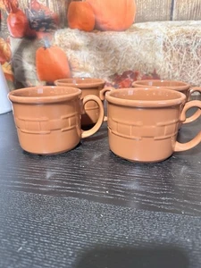 (4) Longaberger Woven Traditions Pottery Souper Mug Spice- Nwob - Picture 1 of 5