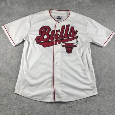 Chicago Bulls Jersey Mens XXL White Button Up 66 NBA Basketball UNK Basketball - Image 1 of 4