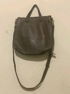 Madewell Transport Tote Brown Leather Zip Top Crossbody Purse Bag 9 X 9 - Picture 1 of 3